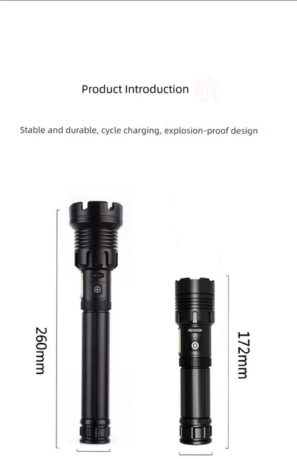 P90 Power Torch Rechargeable Outdoor Long-Range Xenon Lamp Zoom High-Power Spotlight Super Bright Probe Xenon Lamp