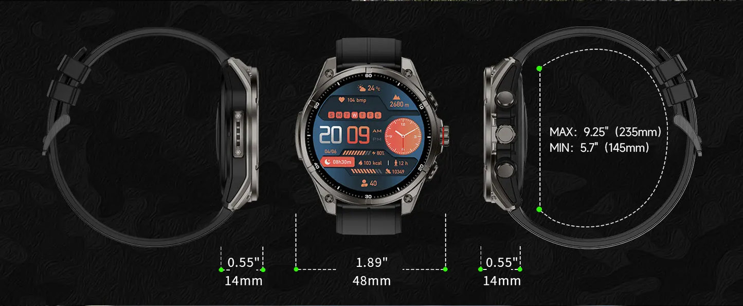 2025 New Premium GPS Smart Watches Outdoor Altimeter Barometer AMOLED Screen Built-in GPS Compass Military Sports Smartwatch Men