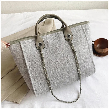 Fashion Make Up Designer Big Women's New Korean Fashion Casual Large Capacity Shoulder Crossbody Chain Tote Bag