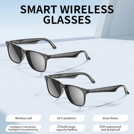 AI Smart Translate Sunglasses Bluetooth Call Noise Canceling Music Play BT Call Translate Smart Glasses for Studying, Traveling