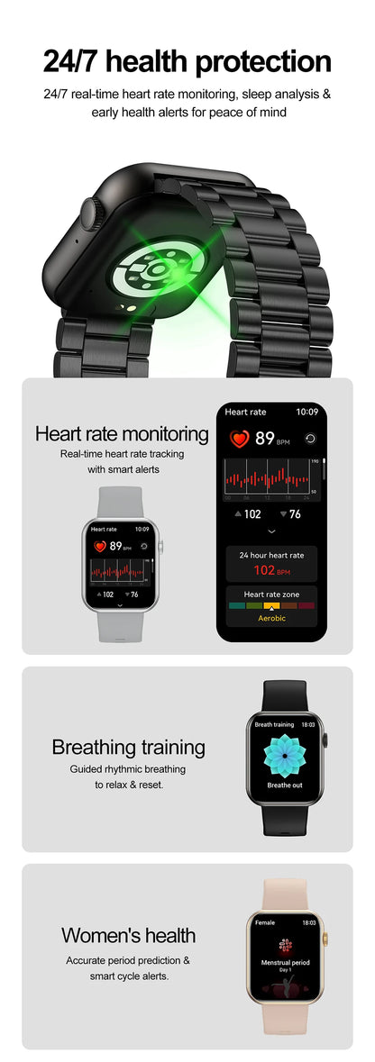 2025 New For XIAOMI Smart Watch Full Touch Screen Bluetooth Call Heart Rate Waterproof Watches Sports Bracelet Smartwatch Women