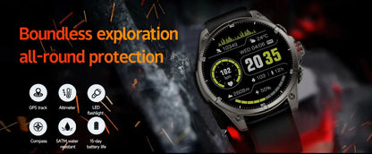 2025 New Premium GPS Smart Watches Outdoor Altimeter Barometer AMOLED Screen Built-in GPS Compass Military Sports Smartwatch Men