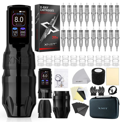 Xnet Titan Max Wireless Tattoo Machine kit 20Pcs Needles Set Coreless Motor Multi-Function Touchscreen Battery 1-12V For Tattoo