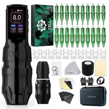 Xnet Titan Max Wireless Tattoo Machine kit 20Pcs Needles Set Coreless Motor Multi-Function Touchscreen Battery 1-12V For Tattoo
