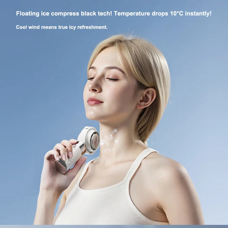 Handheld Fan High Speed Fan Handheld Outdoor Portable Fan Rechargeable Model Digital Life Display Model Strong Wind Long Battery