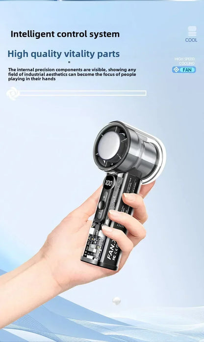 2025 Portable Handheld Fan - 100-Speed Turbo Cooling, 3000mAh Rechargeable, High Wind Outdoor Mini Fan with Adjustable Airflow