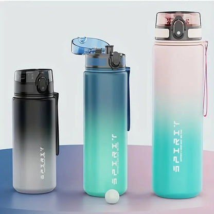 1L Large Capacity Sports Water Bottle Motivational Leak Proof Portable Reusable Plastic Cups Outdoor Travel Gym Jugs