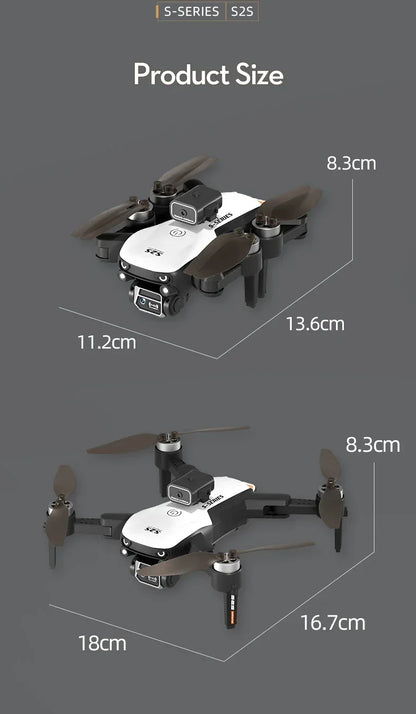 New S2S Mini Drone Profesional 8K HD Camera Fly 25Min Obstacle Avoidance Brushless Foldable Quadcopter Optical for Xiaomi