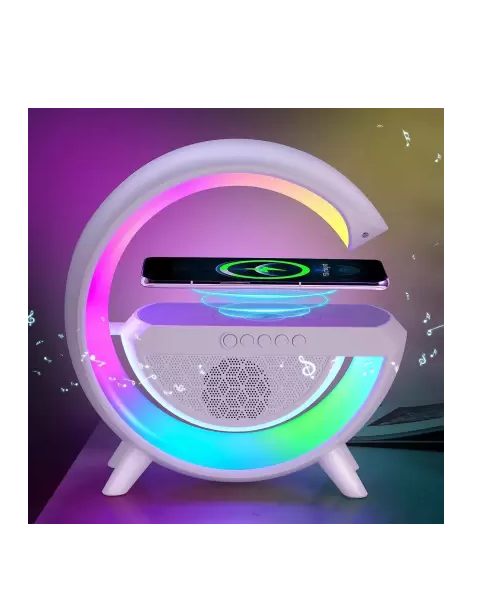 LED Wireless Charging Atmosphere Night Lamp Bluetooth Speaker with FM Radio, LED