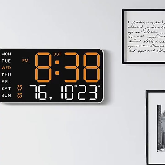 2025 New Frameless electronic clock multi-function hanging Dual-purpose clock digital clock display living room wall clock