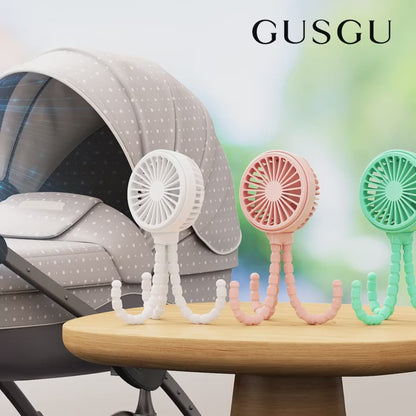 2025 NEW Mini Portable Fan, Battery-Powered Clip Fan, Rechargeable 360° Rotatable Flexible Handheld Desktop Fan