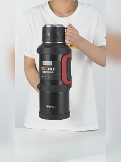 Stainless Steel Insulated Water Bottle with Handle Outdoor Portable Large Capacity Thermos Bottle,Keep Hot and Cold for 72H