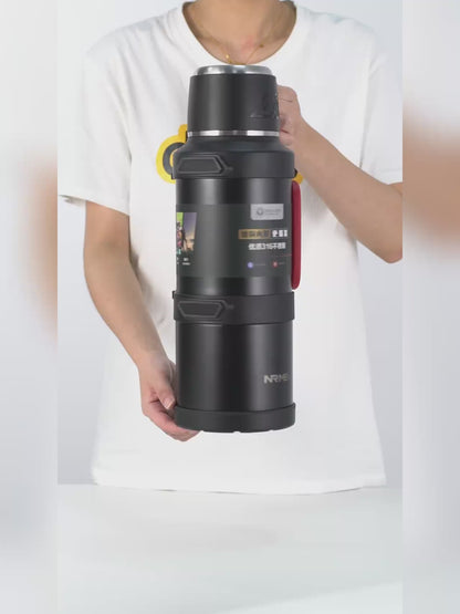 Stainless Steel Thermos Bottle with Handle Outdoor Portable Large Capacity Thermal Water Bottle ,Keep Hot and Cold for 72H