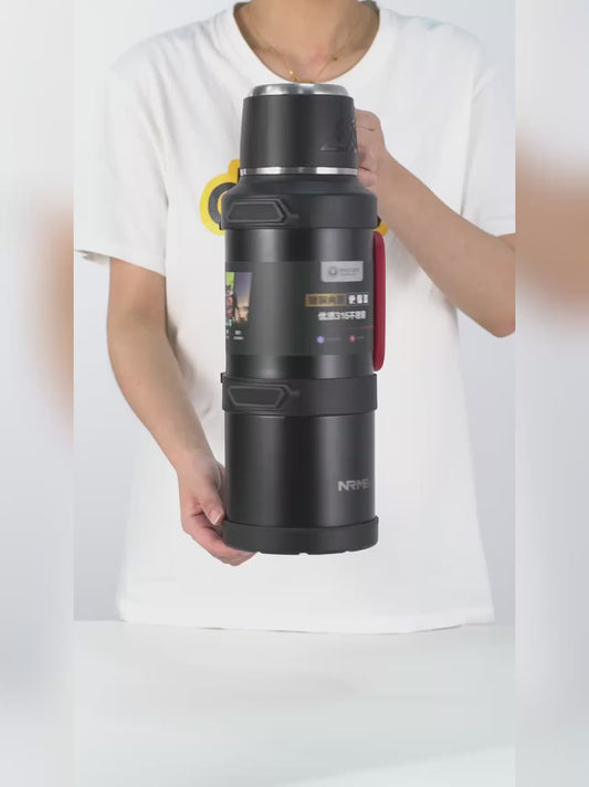 Stainless Steel Thermos Bottle with Handle Outdoor Portable Large Capacity Thermal Water Bottle ,Keep Hot and Cold for 72H