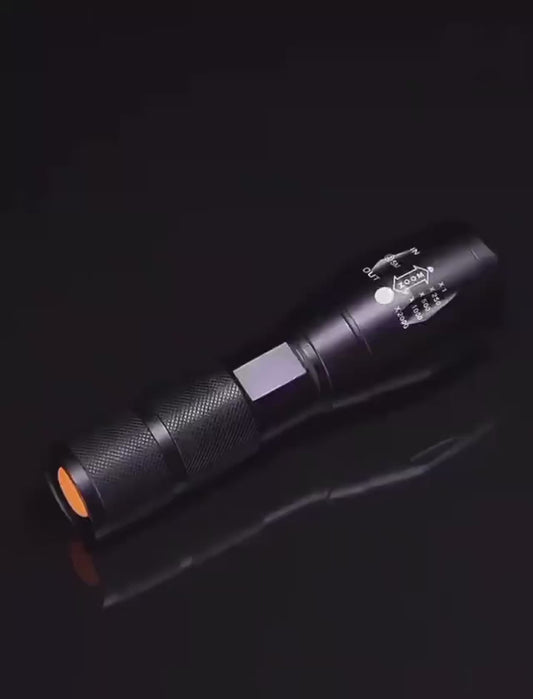LED Aluminum Flashlight Outdoor Adventure Sports Emergency Flashlight Premium Black Color Changeable Light Compact and Portable