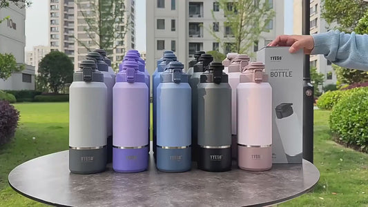 Tyeso Large Capacity Insulated Water Bottle Portable Travel Mug with Handle Leak-Proof Lid for Outdoor Sports Hiking Drinkware