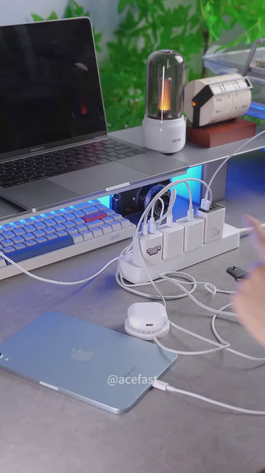 ACEFAST 6 in 1 Multifunction 15W Magnetic Wireless Charging Station For iPhone 16 15 GaN PD65W Charging Cube USB C Fast Charging