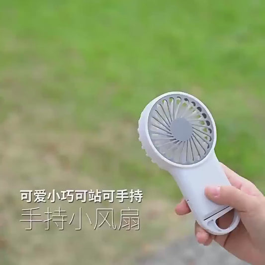 New Foldable Handheld Desktop USB Rechargeable Mini Fan Cartoon Design with Hook for Mountaineering Outdoor Home Office use