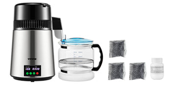 SucceBuy 4L Water Distiller Purifier Filter 1 L/H Distilling Speed Dispenser Drinking Bottle Softener Touch Screen Home Use